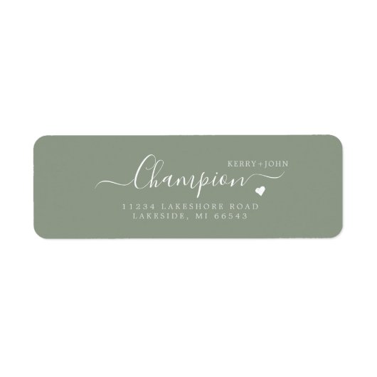 Étiquette d'adresse de retour de mariage chic call (Devant)