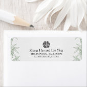 Étiquette d'adresse de retour de mariage chinois e (En situation)