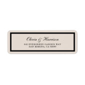 Étiquette d'adresse de retour de mariage classique (Devant)