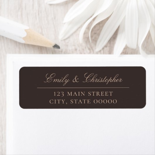 Étiquette d'adresse de retour de mariage classique (En situation)