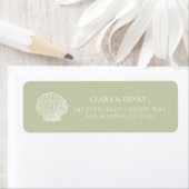 Étiquette d'adresse de retour de mariage côtier ve (En situation)