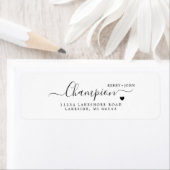 Étiquette d'adresse de retour de mariage de callig (En situation)