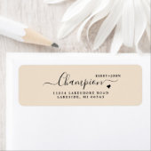 Étiquette d'adresse de retour de mariage de couleu (En situation)