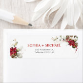 Étiquette d'adresse de retour de mariage de Noël à (En situation)