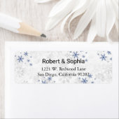 Étiquette d'adresse de retour de mariage flocon de (En situation)