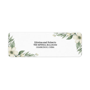 Étiquette d'adresse de retour de mariage floral bl