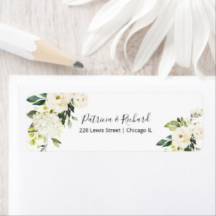 Étiquette d'adresse de retour de mariage floral cr