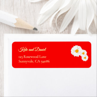 Étiquette d'adresse de retour de mariage floral ro