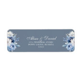Étiquette d'adresse de retour de mariage florale b (Devant)
