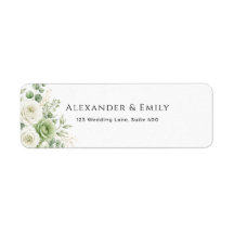 Étiquette d'adresse de retour de mariage florale b