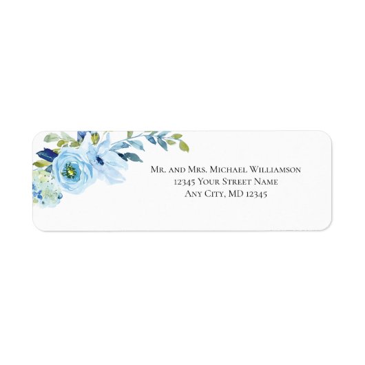 Étiquette d'adresse de retour de mariage florale v (Devant)
