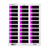 Étiquette d'adresse de retour de mariage Fuchsia e (Feuille entière)