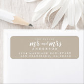 Étiquette d'adresse de retour de mariage Future Mr (En situation)