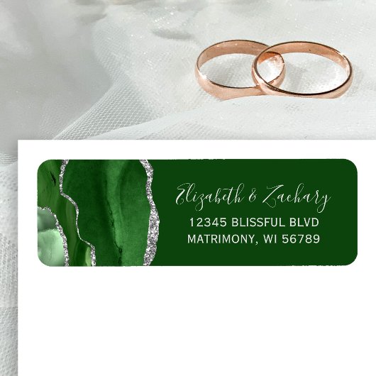 Étiquette d'adresse de retour de mariage Hunter Gr