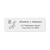 Étiquette d'adresse de retour de mariage intempore (Devant)