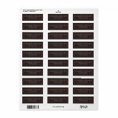 Étiquette d'adresse de retour de mariage marron mi (Feuille entière)