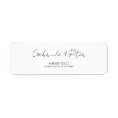 Étiquette d'adresse de retour de mariage minimalis (Devant)