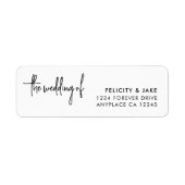 Étiquette d'adresse de retour de mariage | Moderne (Devant)