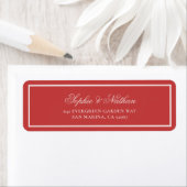 Étiquette d'adresse de retour de mariage Raspberry (En situation)
