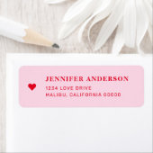 Étiquette d'adresse de retour de mariage rétro rou (En situation)