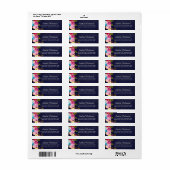 Étiquette d'adresse de retour de mariage rose bohè (Feuille entière)