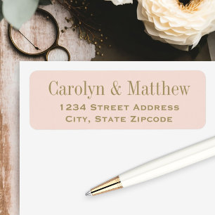 Étiquette d'adresse de retour de mariage rose past