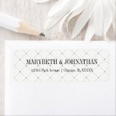 Étiquette d'adresse de retour de mariage simple et (En situation)