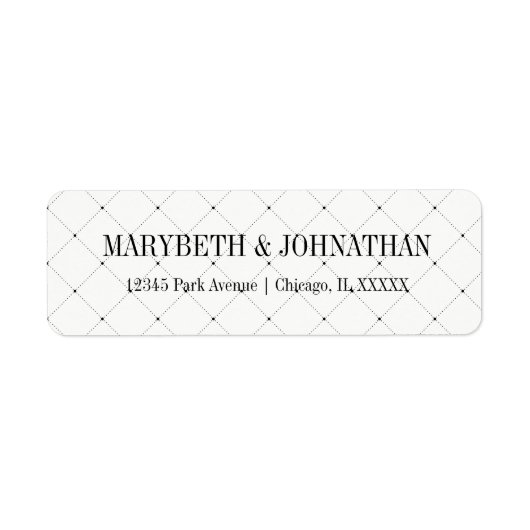 Étiquette d'adresse de retour de mariage simple et (Devant)