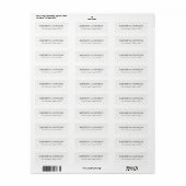 Étiquette d'adresse de retour de mariage simple et (Feuille entière)
