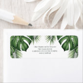 Étiquette d'adresse de retour de mariage tropical (En situation)