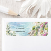 Étiquette d'adresse de retour de mariage verdure (En situation)