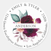 Étiquette d'adresse de retour de Monogram Boho Pur (Devant)