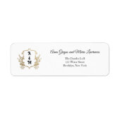 Étiquette d'adresse de retour de monogramme de bla (Devant)