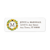 Étiquette d'adresse de retour de monogramme de cer (Devant)