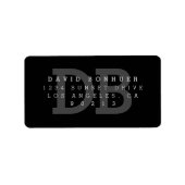 Étiquette d'adresse de retour de monogramme modern (Devant)