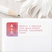 Étiquette d'adresse de retour de monogramme modern (En situation)