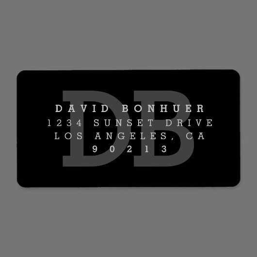 Étiquette d'adresse de retour de monogramme modern