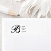 Étiquette d'adresse de retour de monogramme person (En situation)