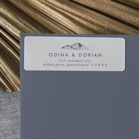 Étiquette d'adresse de retour de montagne simple