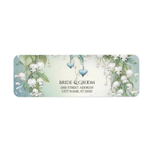 Étiquette d'adresse de retour de muguet à l'aquare (Devant)