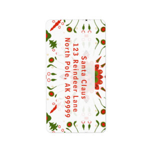 Étiquette d'adresse de retour de Noël