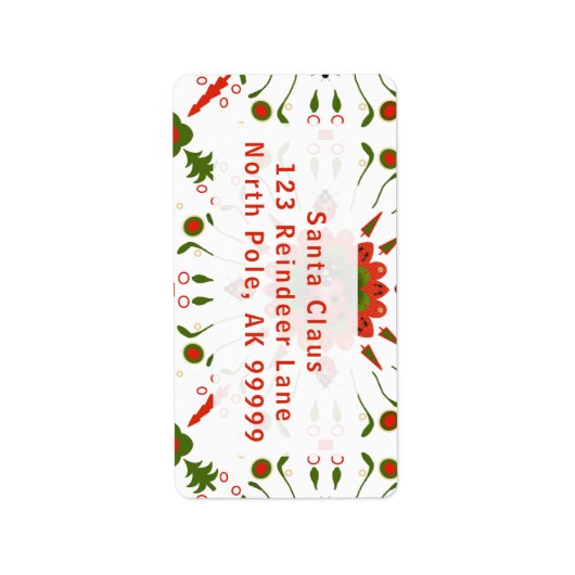 Étiquette d'adresse de retour de Noël (Devant)