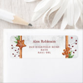 Étiquette d'adresse de retour de Noël (En situation)