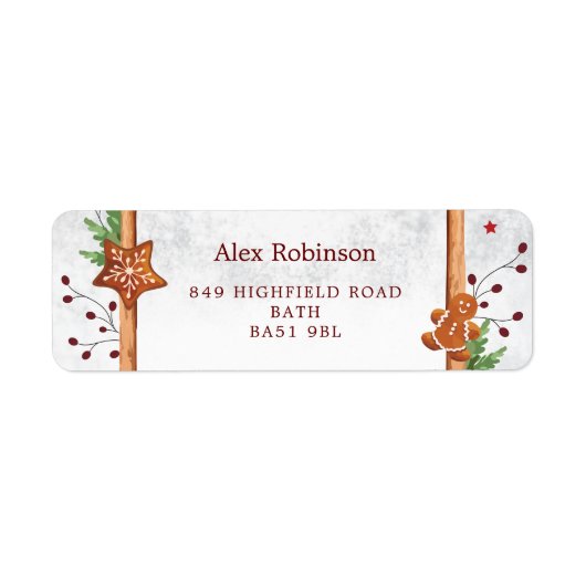 Étiquette d'adresse de retour de Noël (Devant)