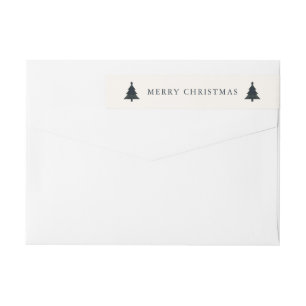 Étiquette d'adresse de retour de Noël à carreaux b