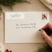 Étiquette d'adresse de retour de Noël à feuillage