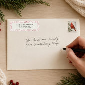 Étiquette d'adresse de retour de Noël à feuillage