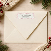 Étiquette d'adresse de retour de Noël à feuillage