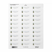 Étiquette d'adresse de retour de Noël d'arbre de p (Feuille entière)