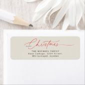 Étiquette d'adresse de retour de Noël en calligrap (En situation)